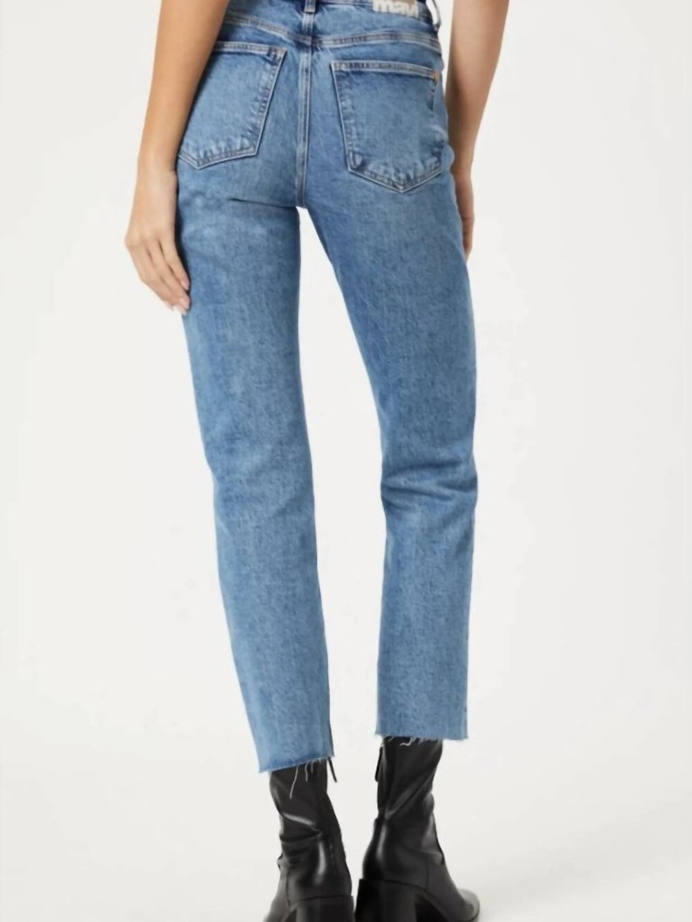 Mavi “New York” High Rise Straight Leg Jeans – Light Wash – Raw Hem